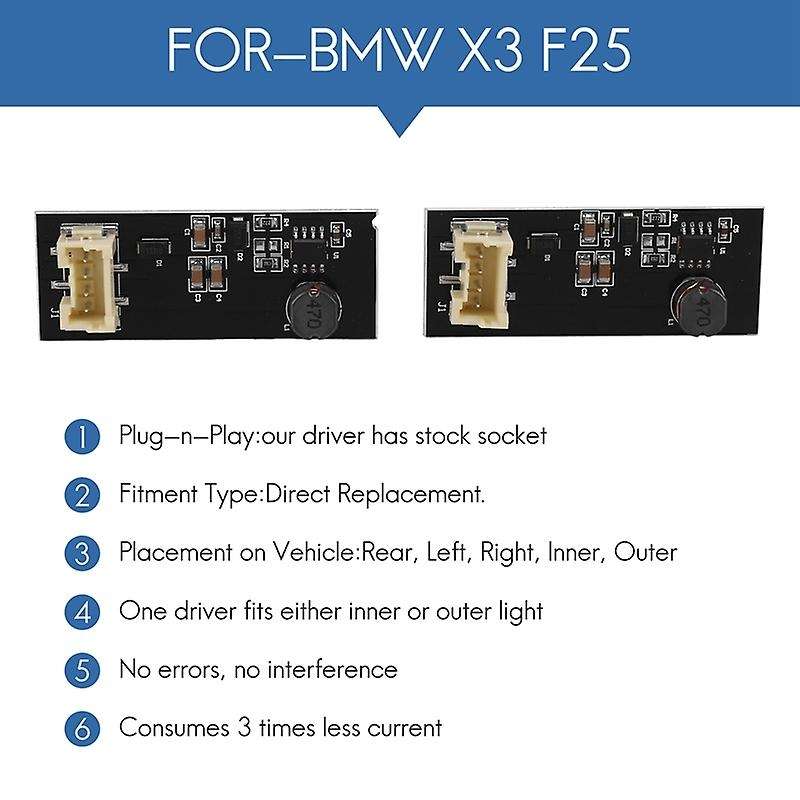 2PCS Rear LED Light Repair Replacement Board Tail Lights Led Driver Board Tail Light Chip for X3 F2