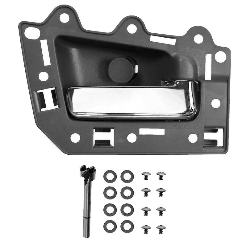 2Pcs Rear Left & Right Inside Interior Door Handle Set for 2005-2011 Grand Gray & Chrome