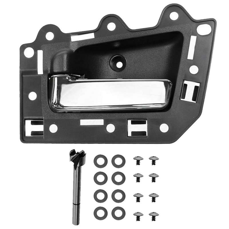 2Pcs Rear Left & Right Inside Interior Door Handle Set for 2005-2011 Grand Gray & Chrome
