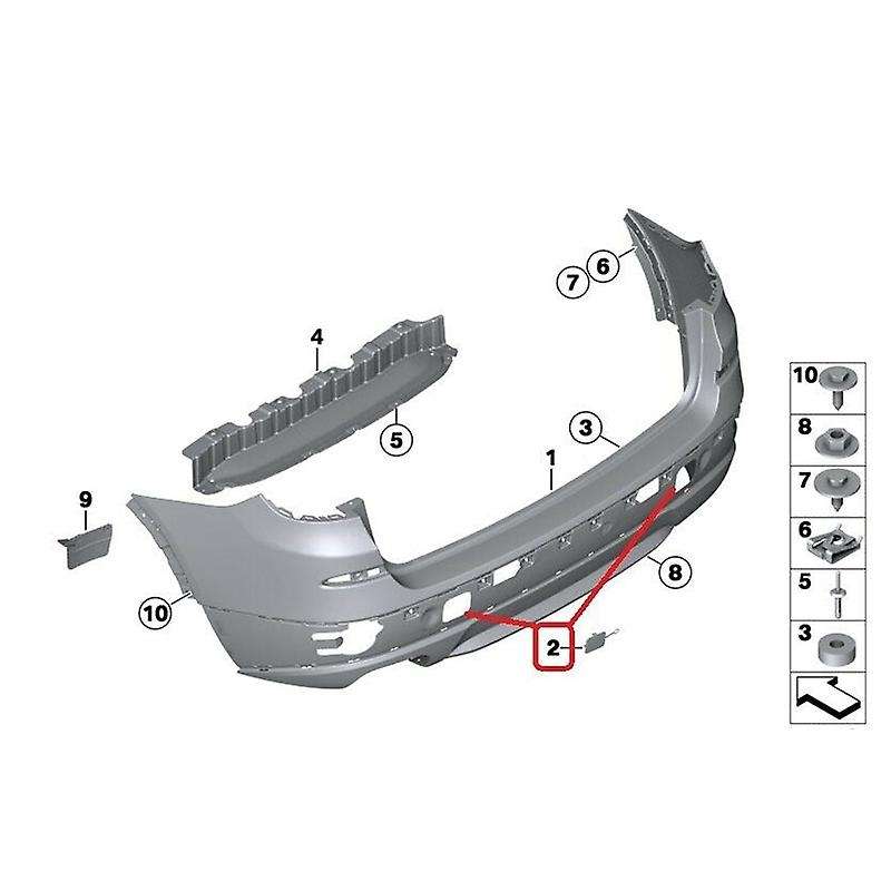 2Pcs Rear Left Right Bumper Towing Tow HOOK Eye Cover Cap 51127272415 for BM-W X3 F25 2011 2012 2013