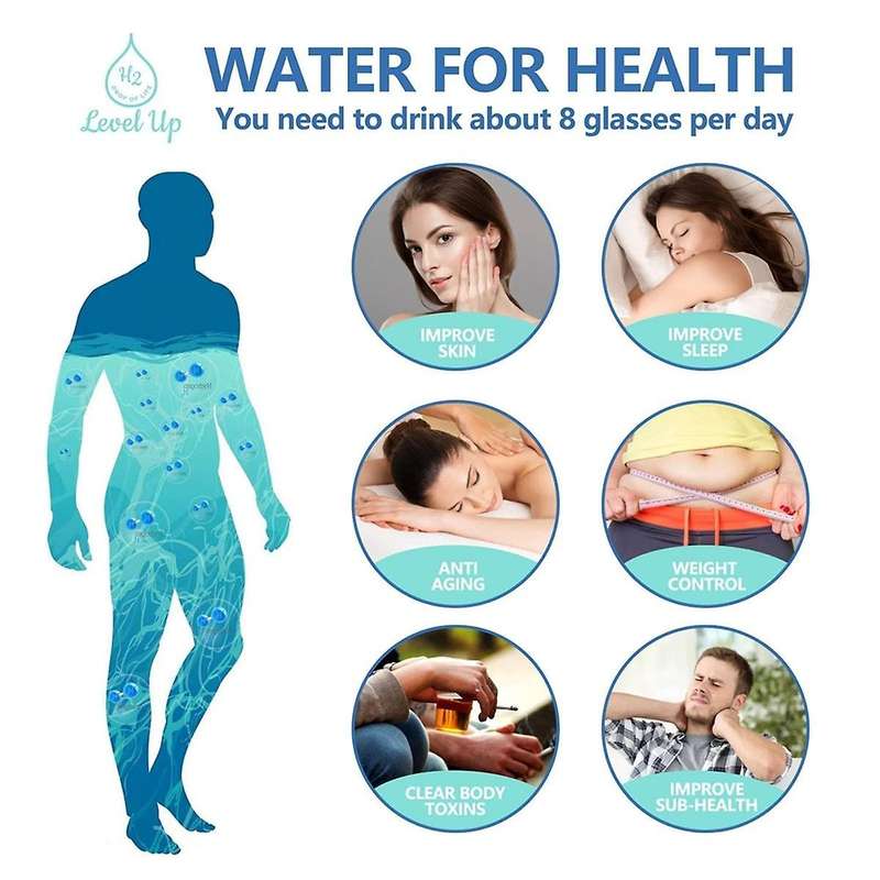 2pcs Rechargeable Hydrogen Water Bottle Portable Hydrogen Water Machine Generator for Home, Office,