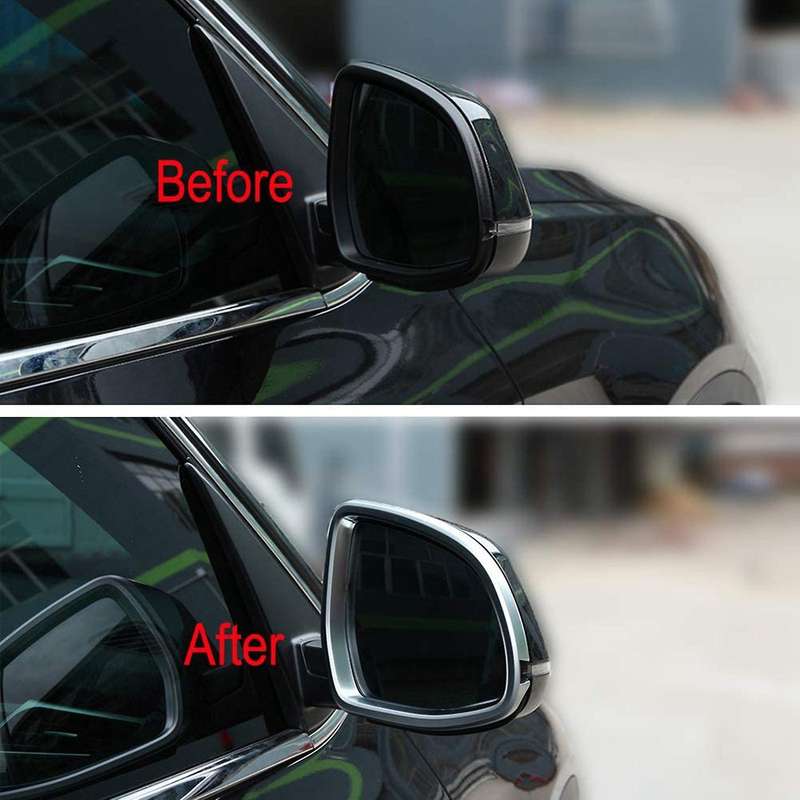 2PCS Rear View Mirror Frame Rearview Cover Trim Fit for - X5 X6 F15 F16 2014 2015 2016
