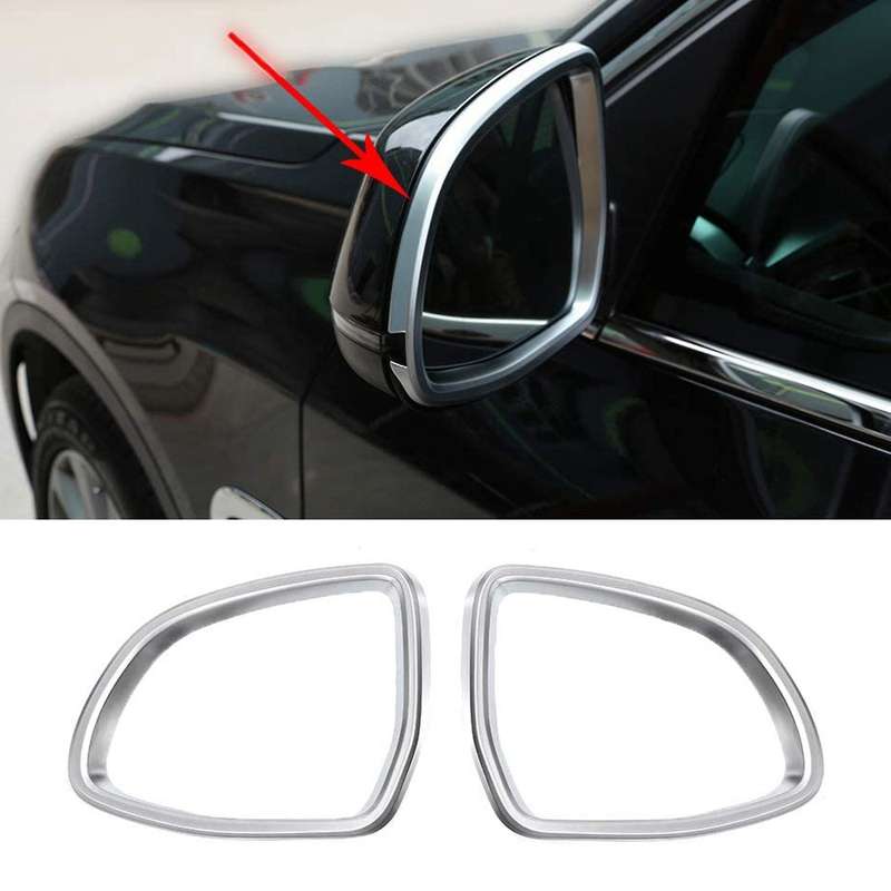 2PCS Rear View Mirror Frame Rearview Cover Trim Fit for - X5 X6 F15 F16 2014 2015 2016