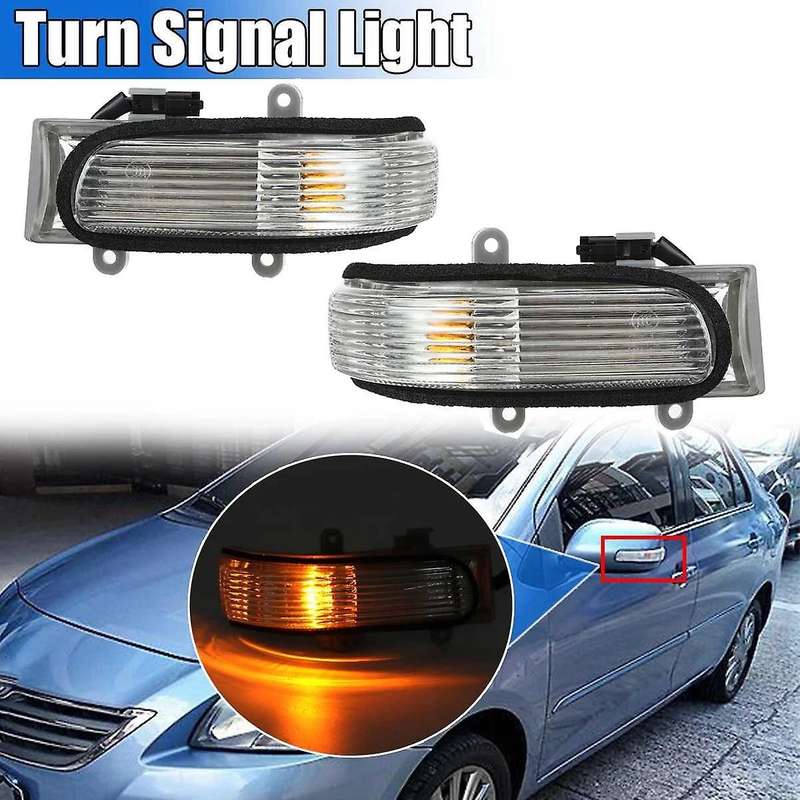 2Pcs Rearview Mirror Lamp Compatible Camry 06-11 Vios 08-12 Corolla 08-09