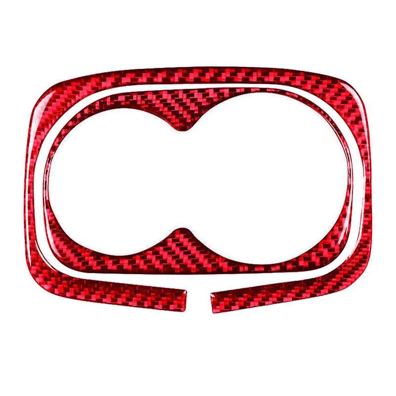 2pcs Red Carbon Fiber Rear Water Cup Holder Cover Trim for 2006-2011
