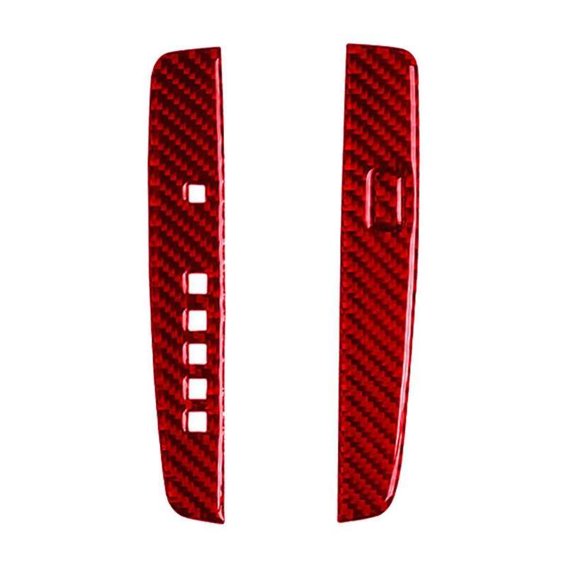 2Pcs Red Carbon Fiber Interior Gear Shift Cover Trim for Accord 2013-2017