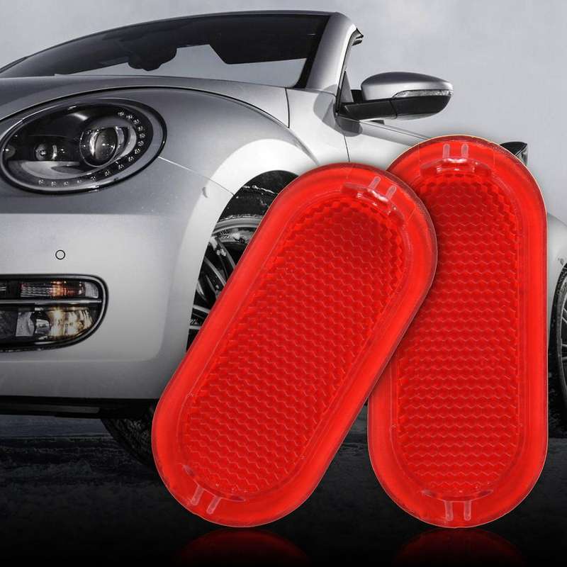 2Pcs Red Interior Door Panel Warning Light Cap Reflector Compatible Beetle Caddy 6Q0947419