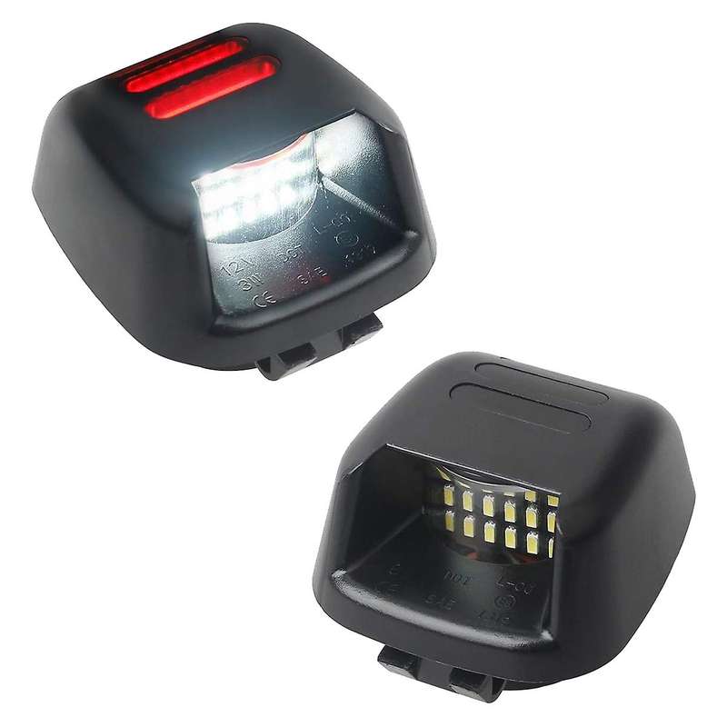 2pcs Red Tube Smd Led License Plate Light for Navara D40 2005-2016