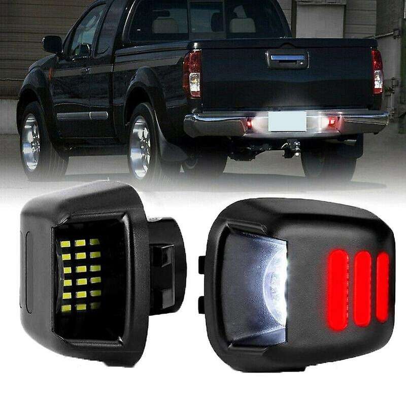 2pcs Red Tube Smd Led License Plate Light for Navara D40 2005-2016