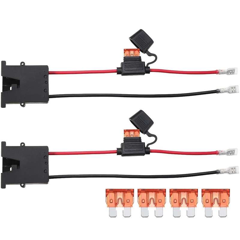 2Pcs Replacement 12 Volt Power Adapter Wiring Harness with 6Pcs Fuse,12V Battery Harness for Ride on