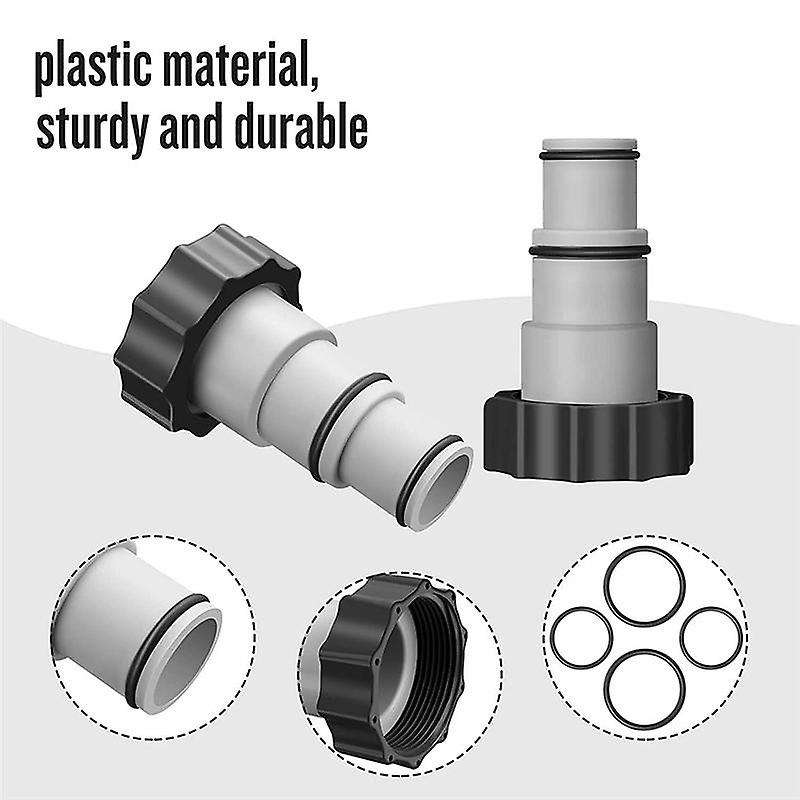 2pcs Replacement Hose Adapter for Above Ground Swimming Pool, 1.5 to 1.25 Inch Hose Adapter for Thr