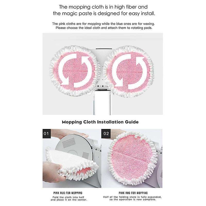 2Pcs Replacement Steam Mop Cloths Electric Mop Cleaning Pads for Bobot 8 and 9 Series,Floor Mop Repl