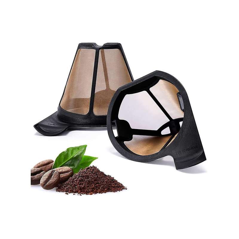 2PCS Reusable Coffee Filters for Ninja CF09X Coffee Bar Permanent Replacement Cone Coffee Maker Filt