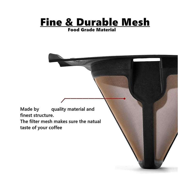 2PCS Reusable Coffee Filters for Ninja CF09X Coffee Bar Permanent Replacement Cone Coffee Maker Filt