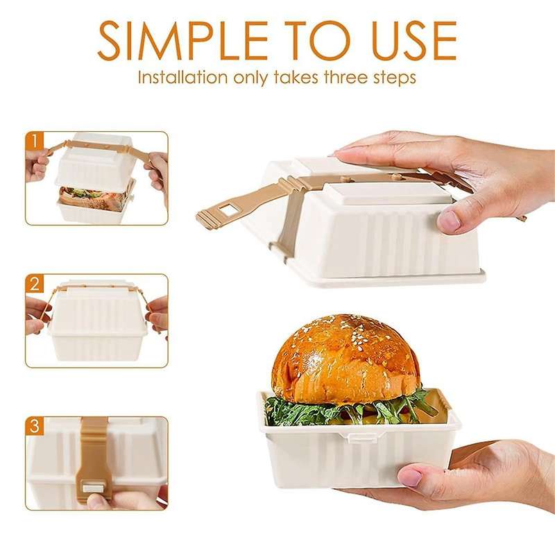 2pcs Reusable Sandwich Containers for Family Camping and Picnics - Multi- Lunch Box with Lids