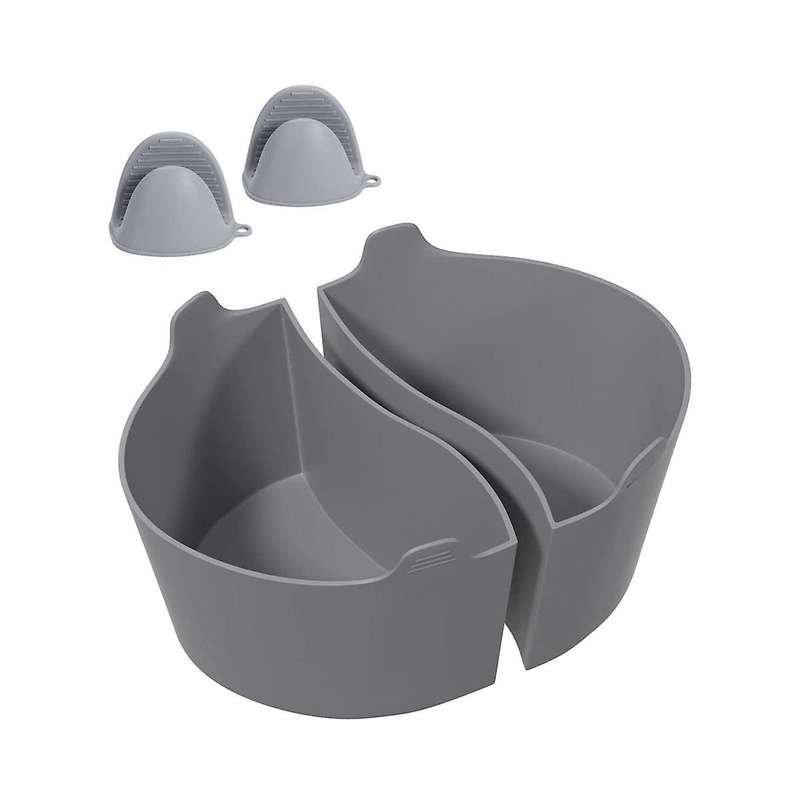 2pcs Reusable Silicone Slow Cooker Divider Liners for 6-7-8 Qt Crocker Pot with 2 Hand Clips,replace