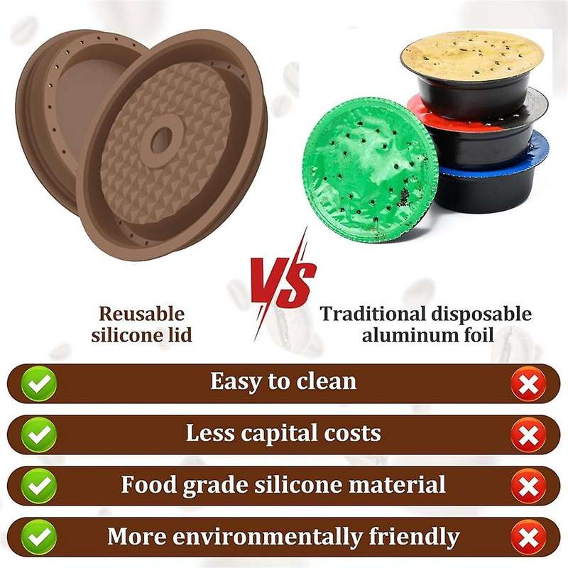 2Pcs Reusable Coffee Capsule Lids for , Refillable Vertuo Coffee Capsules Discs with Aluminum Foil