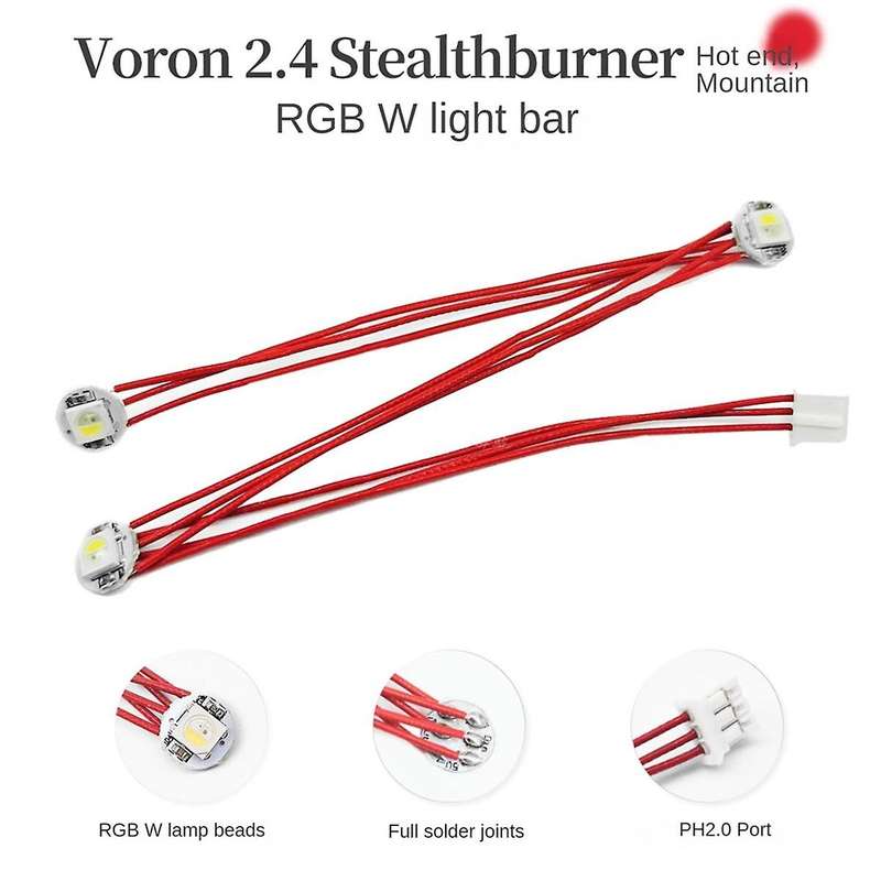 2Pcs RGBW Led Strip for Voron 2.4 3D Printer DIY PTFE Wiring Harness 3 RGBW Mini Button PCB Leds