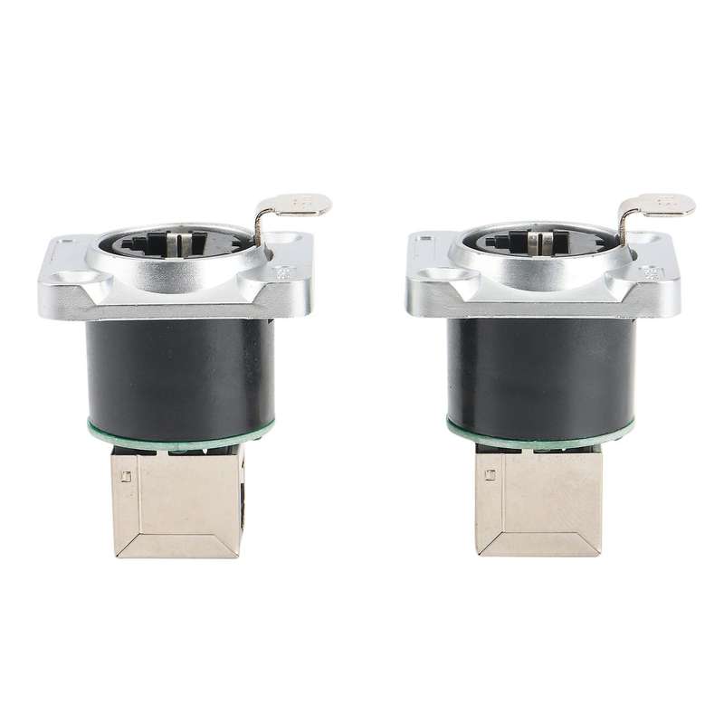 2PCS RJ45 Angle Connector, Aviation Connector Waterproof and Flame-Retardant Inner Insulator Crystal