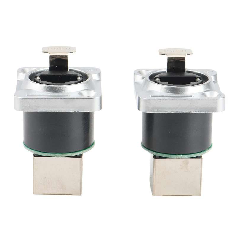 2PCS RJ45 Angle Connector, Aviation Connector Waterproof and Flame-Retardant Inner Insulator Crystal