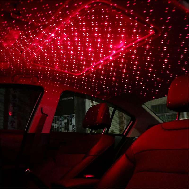 2Pcs Romantic LED Starry Night Lights 5V USB Powered Galaxy Star Projector Lights for Car Room Ceili