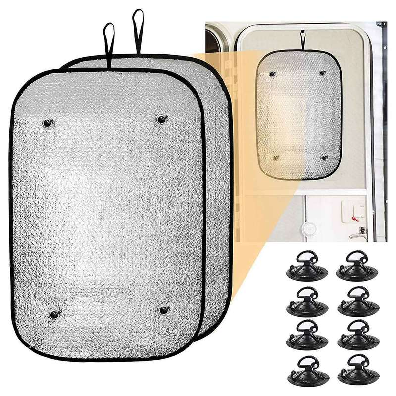 2pcs Rv Door Window Shade Cover 15.7 X 23.6inch Double-layer Sunshield Window Cover for Camper Trav