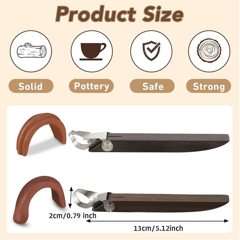 2Pcs Sculpture Scraper Pottery Carving Tool Pottery Cup Tool Clay Extruder Tool Teacup Mug Handle Cl