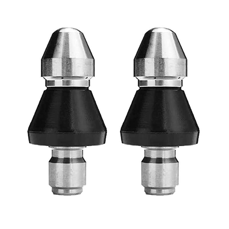 2PCS Sewer Cleaning Tool High-Pressure Nozzle, Stainless Sewer Jetter Nozzle, Sewer Jetter Kit for P
