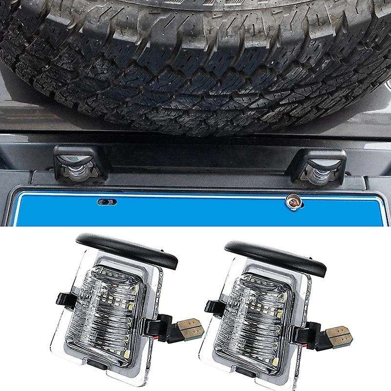 2Pcs Signal Lamp Car Rear Bumper License Plate Holder LED Light for Wrangler JK JL 2007-2021 Car Acc