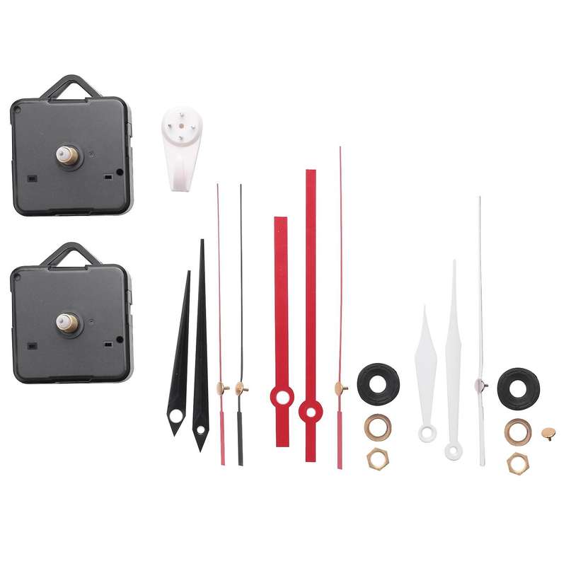 2Pcs Silent Clock Movement Mechanism Motor Kit with 3 Pairs Different Hands Wall Quartz Clock Repair