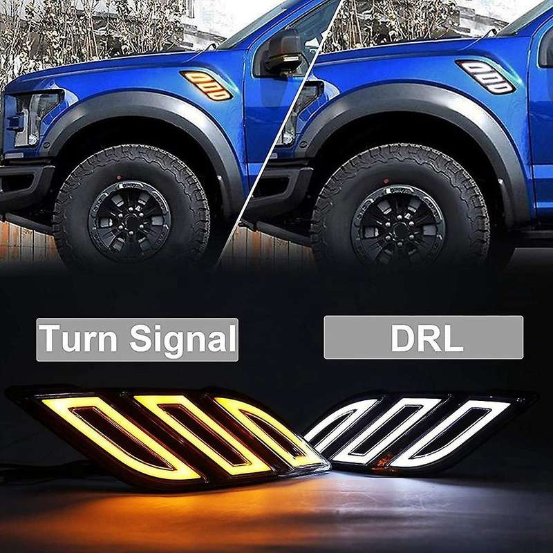 2Pcs Side Marker Light Turn Signal LED Daytime Running Light White DRL for 2017-2019