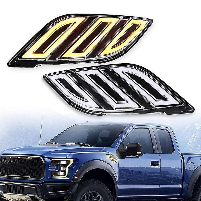 2Pcs Side Marker Light Turn Signal LED Daytime Running Light White DRL for 2017-2019