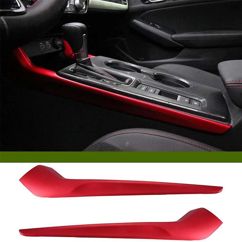 2PCS Side Gear Shift Decorative Strip Cover Trim Decor for 11Th 2022 2023 Red Interior Accessories