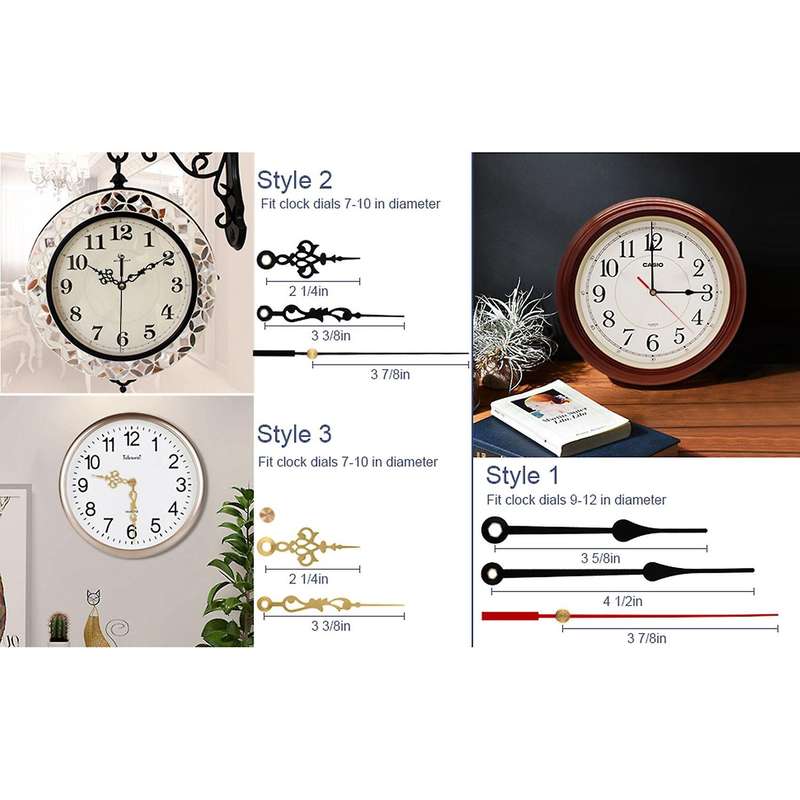 2Pcs Silent Sweep Quartz Clock Motor Kit Movement Mechanism with 4 Pairs of Clock Parts Repair Repl