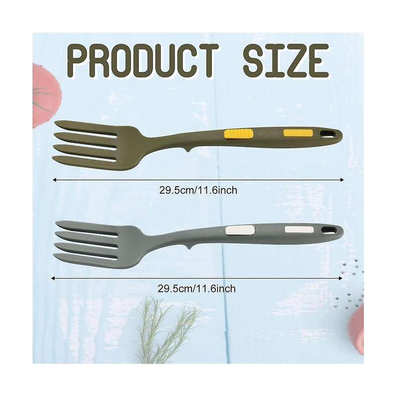 2pcs Silicone Flexible Forks, Silicone Cooking Fork Heat Resistant, Multifunctional Blending Fork F
