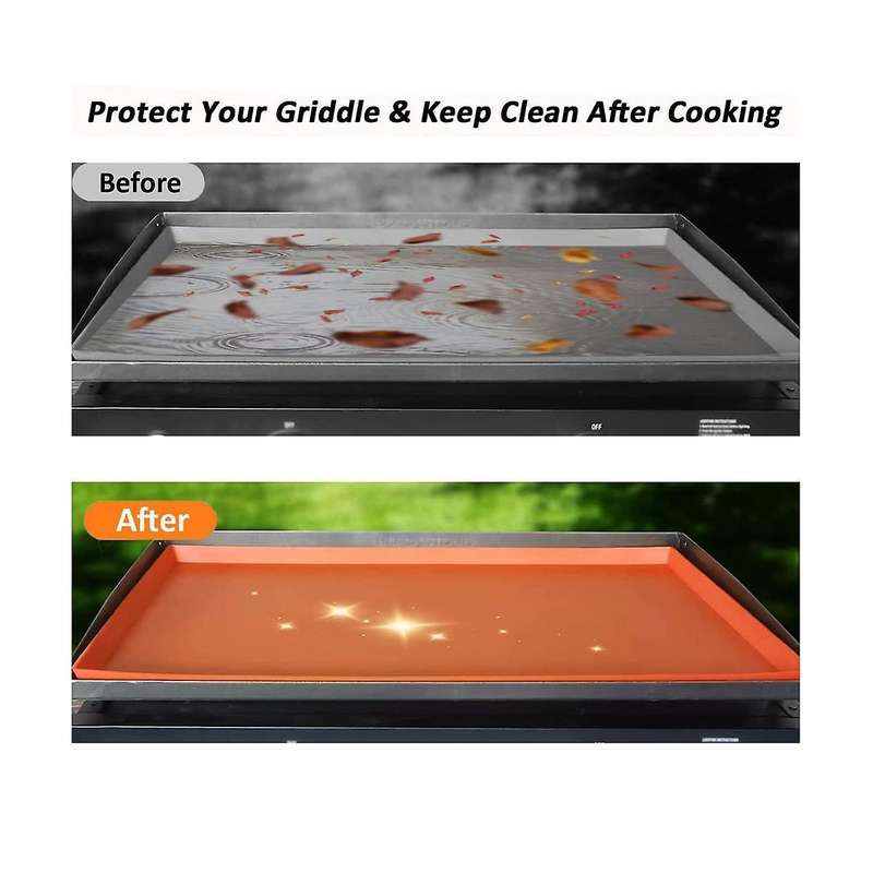 2pcs Silicone Griddle Mat Cover for Blackstone Griddle, Duty Food Grade Silicone Grill Cover-protect