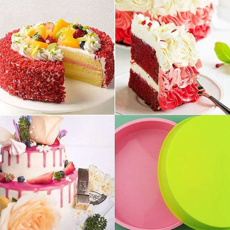 2pcs Silicone Cake Molds,8 Inch Round Cake Tins,non Stick Baking Molds,bakeware for Chocolate Cooki