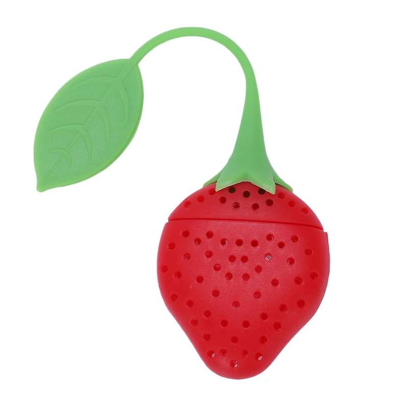 2Pcs Silicone Tea Infuser Ball Pass Filter Tea Infuser Strainer Spoon Strawberry