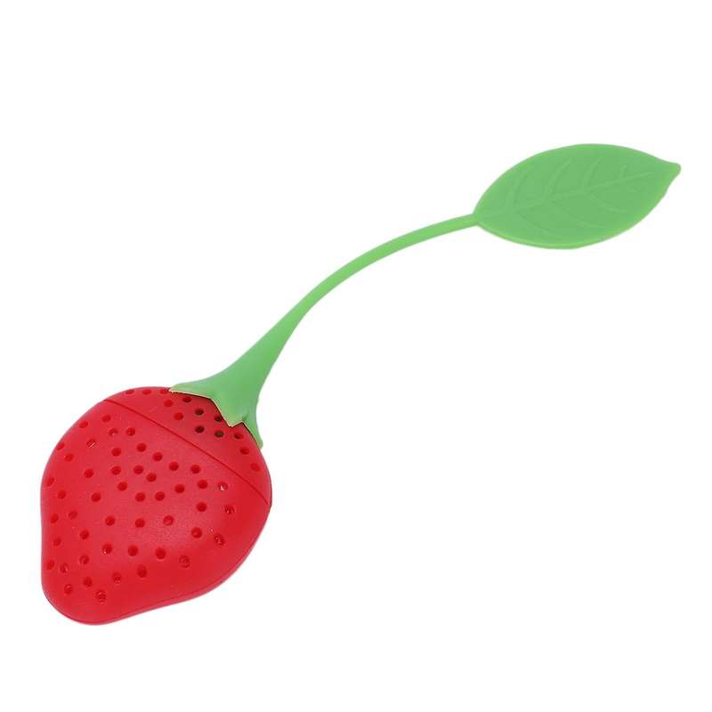 2Pcs Silicone Tea Infuser Ball Pass Filter Tea Infuser Strainer Spoon Strawberry
