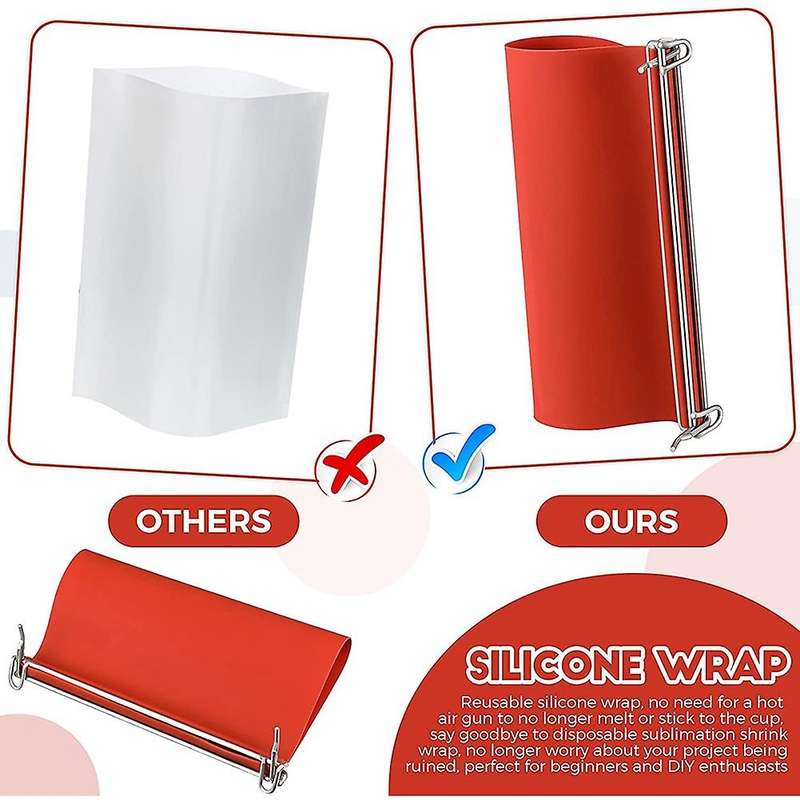 2Pcs Silicone Wrap for Sublimation Tumblers Silicone Mug Clamp for Tumblers Printing Sublimation Tum