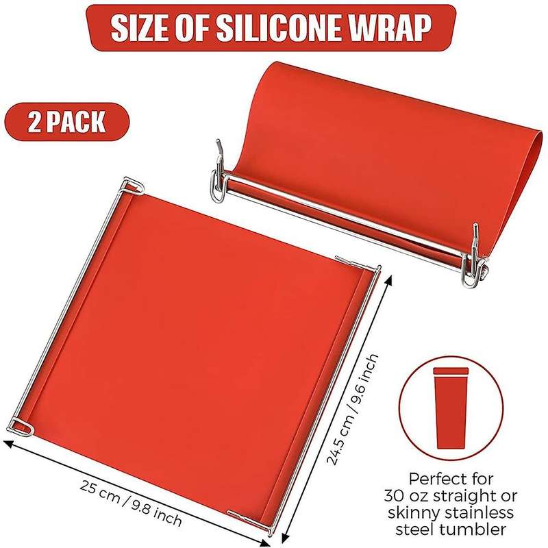2Pcs Silicone Wrap for Sublimation Tumblers Silicone Mug Clamp for Tumblers Printing Sublimation Tum