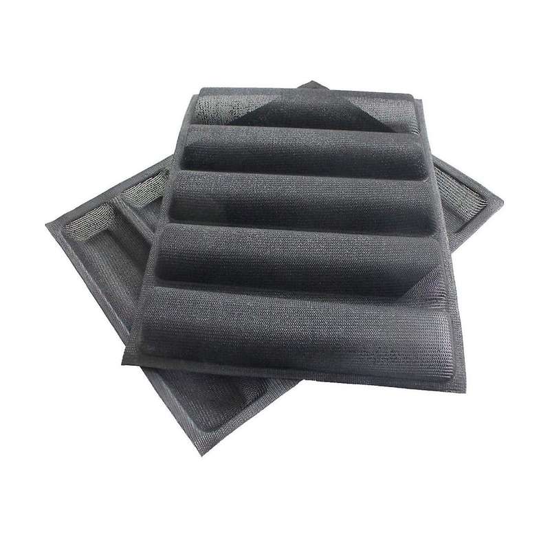 2Pcs Silicone Perforated Baking Forms Sandwich Mold French Bread Pan Food Mat 5 Loaf Non-Stick Bakin
