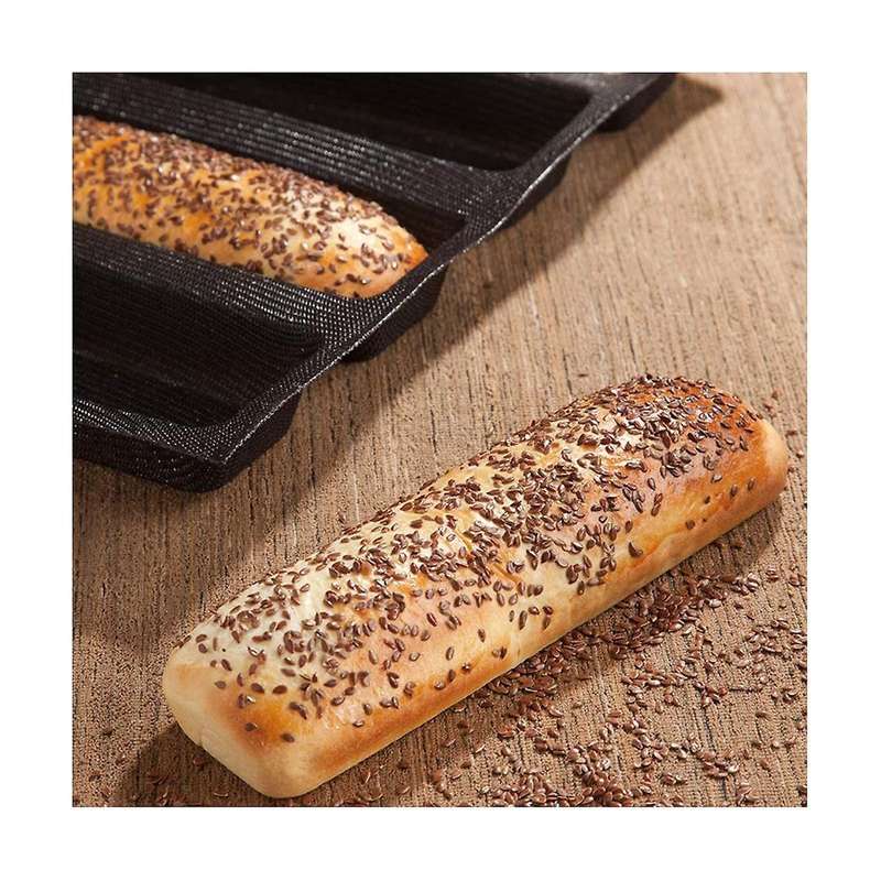 2Pcs Silicone Perforated Baking Forms Sandwich Mold French Bread Pan Food Mat 5 Loaf Non-Stick Bakin