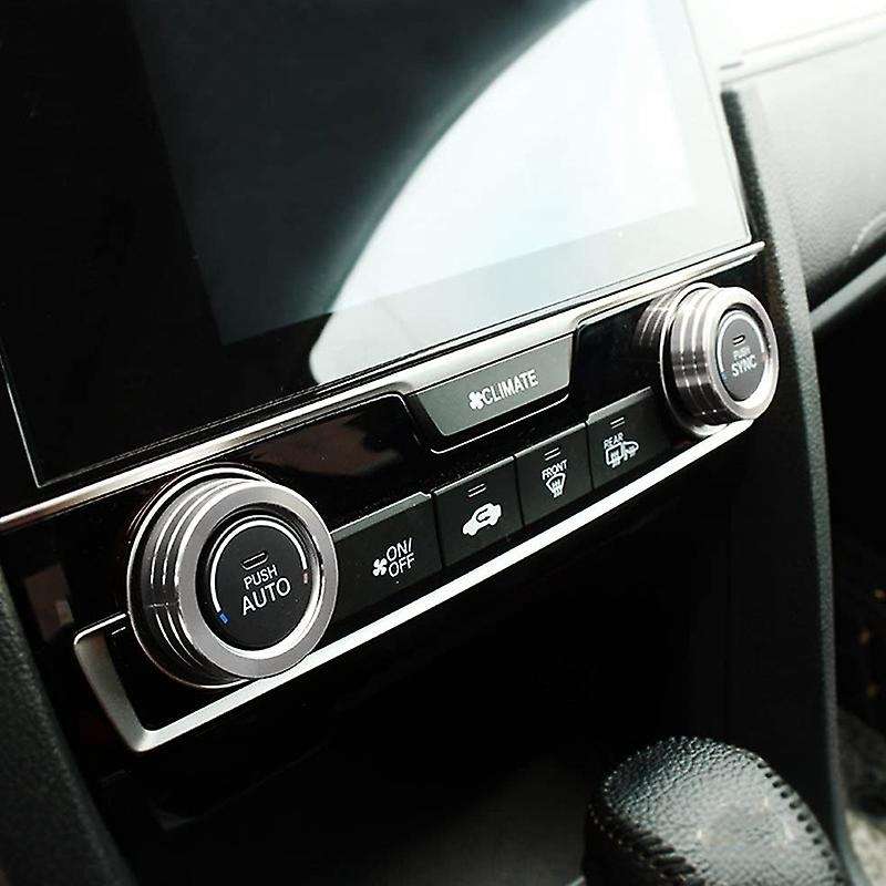 2Pcs Silver AC Climate Control Ring Knob Covers Compatible for 2016-Up 10Th Gen