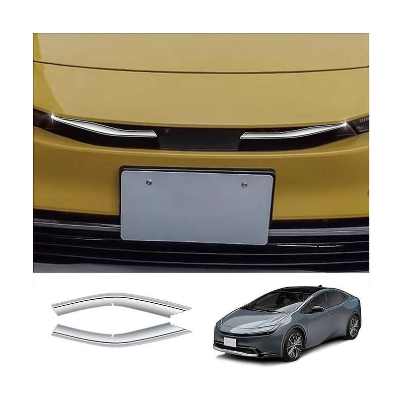 2pcs Silver Front Bumper Upper Grill Moulding Cover Trim for Prius 60 Series 2022-2023