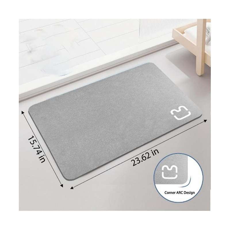 2pcs Simple-thin Diatomaceous Bath Mat Bathtub Mat, Fast Drying Bath Mat Non- Shower Mat Bathroom Fl