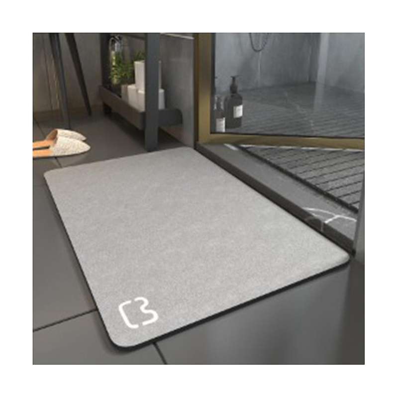 2pcs Simple-thin Diatomaceous Bath Mat Bathtub Mat, Fast Drying Bath Mat Non- Shower Mat Bathroom Fl