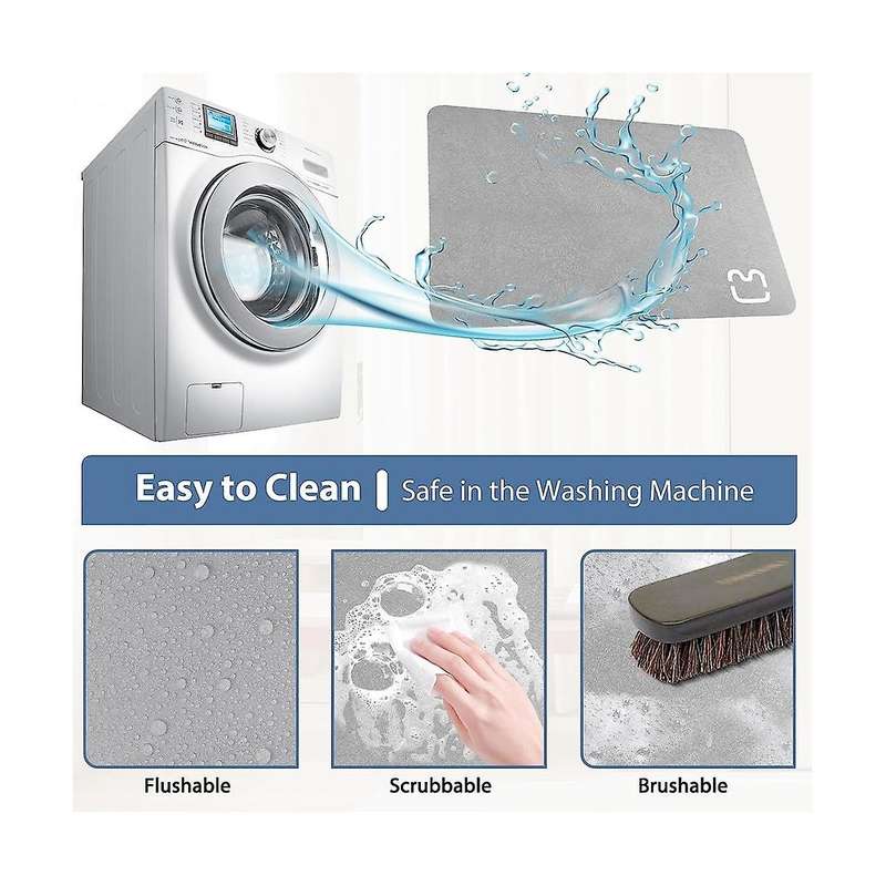 2pcs Simple-thin Diatomaceous Bath Mat Bathtub Mat, Fast Drying Bath Mat Non- Shower Mat Bathroom Fl