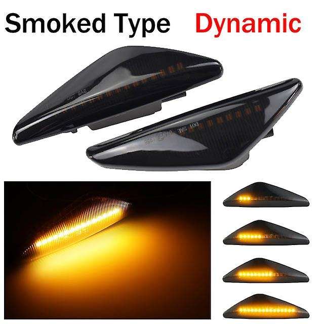 2Pcs Smoked Car Dynamic LED Side Marker Light Turn Signal Light for  X3 F25 X5 E70 X6 E71 E72 2008-2
