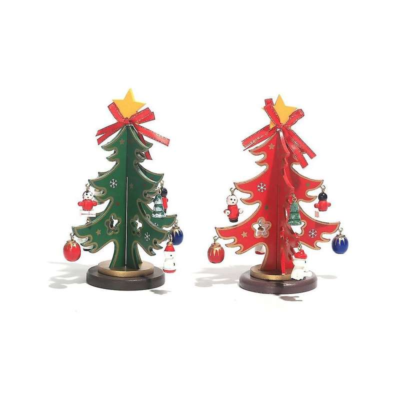 2pcs Small Decorations Wooden Mini Tabletop Decorations